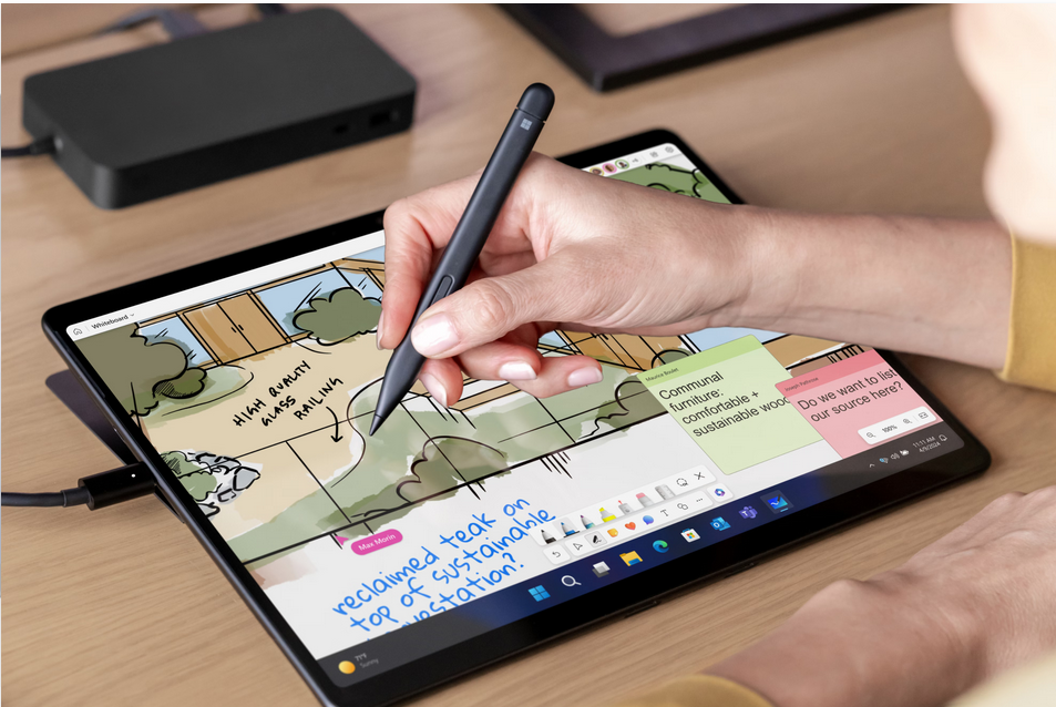 Microsoft Surface Pro 10 for Business  - Intel Core Ultra 7 165U - 16 Go - 256 Go SSD - 13" écran tactile 2880 x 1920 - NFC - Wi-Fi 6 - Bluetooth - noir - Windows  Pro