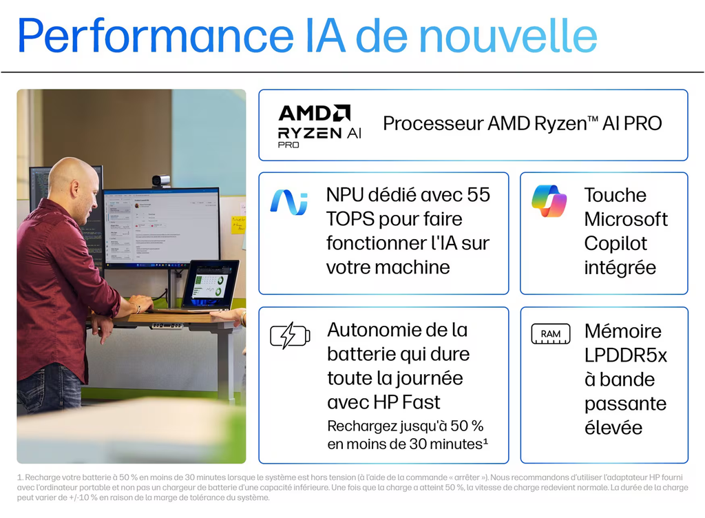 EliteBook X G1a Notebook Next Gen AI - AMD Ryzen AI 7 PRO - 32 Go RAM - 1 To SSD - Radeon 880M - Wi-Fi 7, Bluetooth - Win 11 Pro