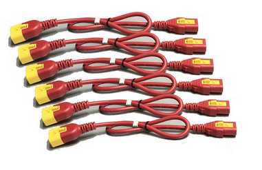 NetShelter - Kit cordon d'alimentation - Verrouillable - 6 câbles - rouge - 1,83m