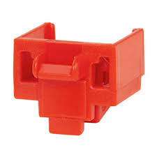  RJ45 Jack Module Block-Out Device, Red, 100/Pkg 