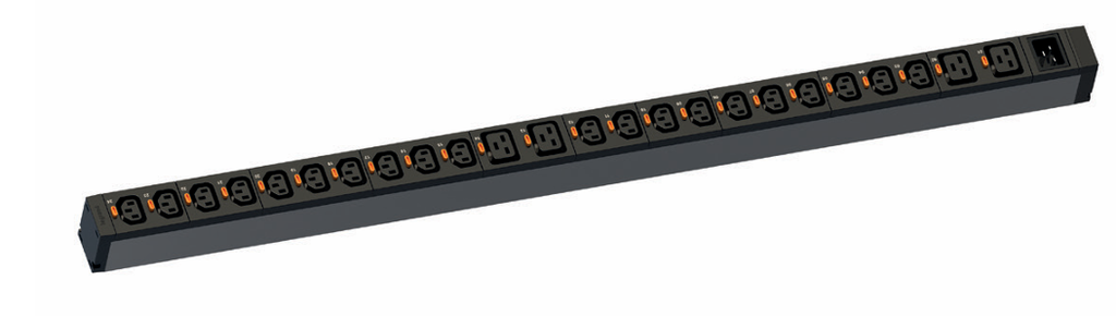 Basic PDU 0U, 1-Phase 16A - 20 x C13 + 4 x C19 - Cord Locking System , IEC-320 C20